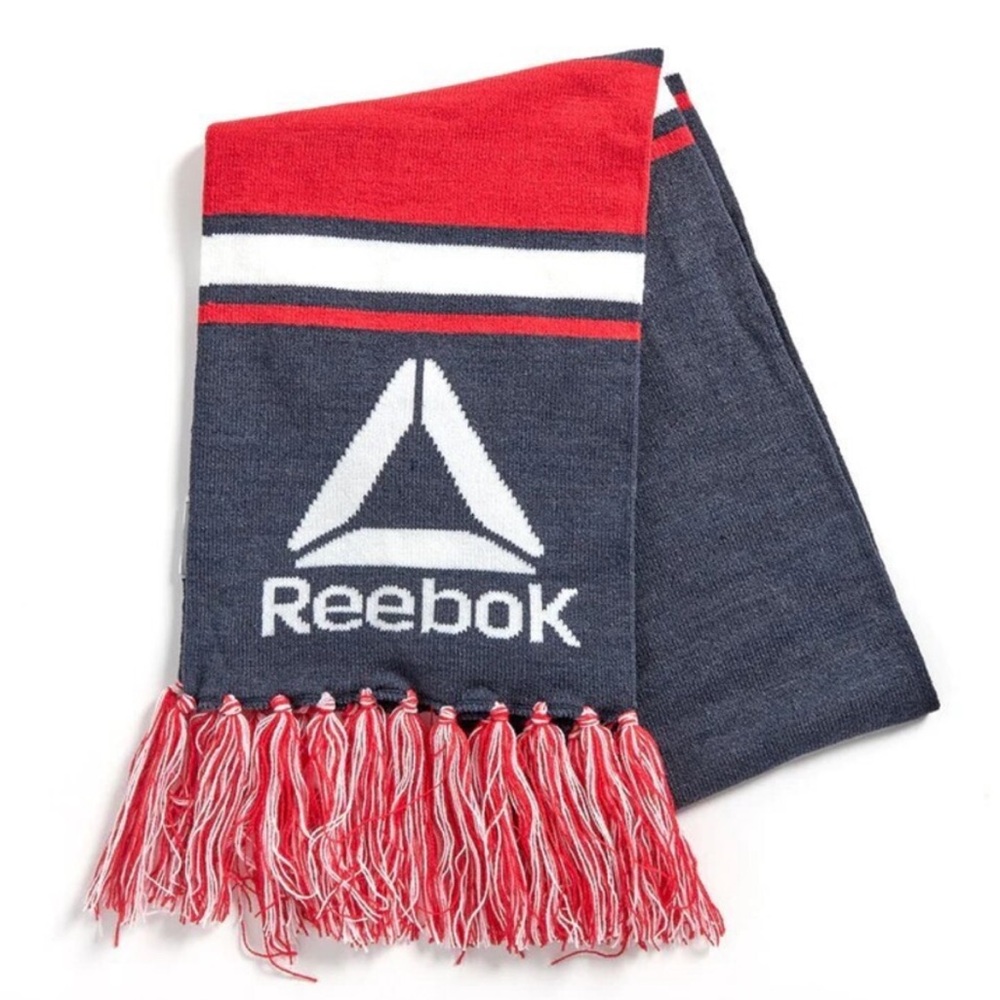 Reebok Red White Blue Navy Logo Rally Scarf